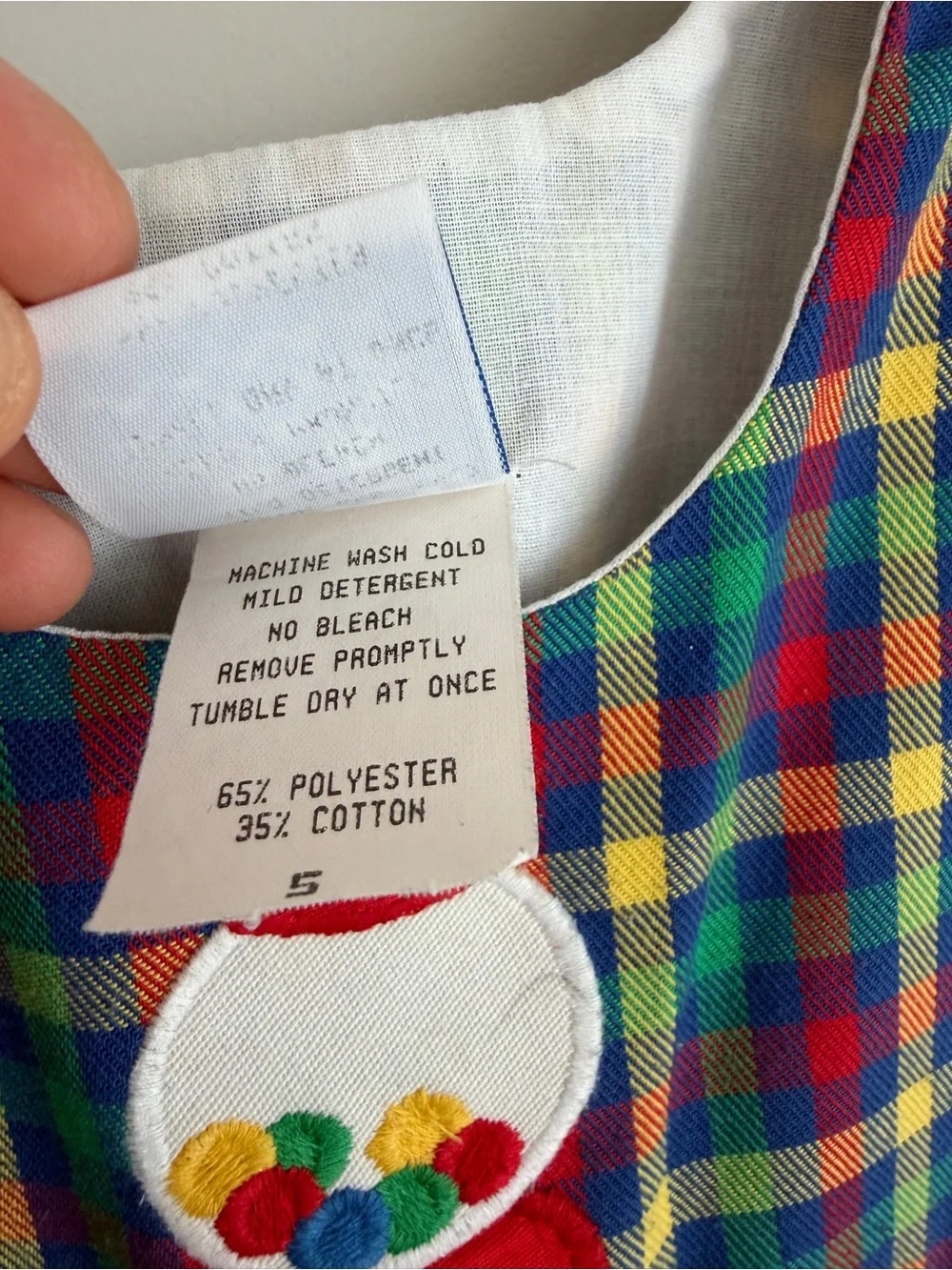 Kelly's Kids Multicolor Plaid Dress with Gumball Embroidery Dress